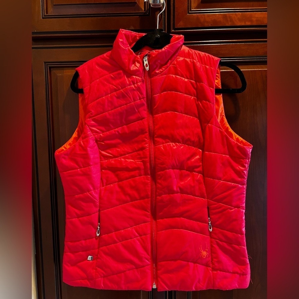 Spyder Women's Bright Pink/Bright Orange Down Vest - L